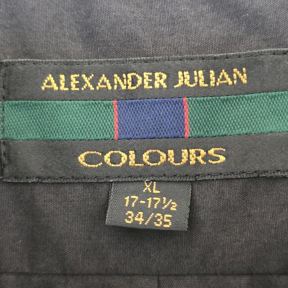 Alexander Julian Colours Black Button Down Shirt Men XL Long Sleeve Cotton Blend - Picture 6 of 9